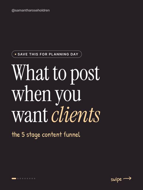 Carousel: What to post when you want clients