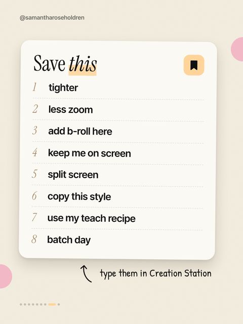Slide: save this list of commands